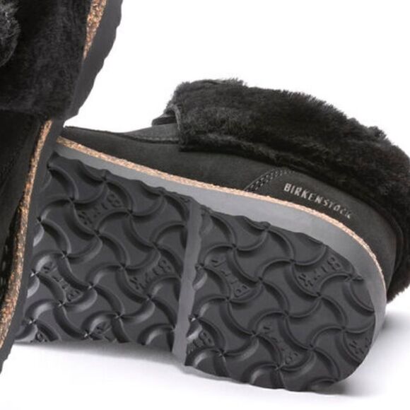 NWT Birkenstock Bakki Suede Leather Bootie Cork Sole Slip On Shoe Narrow Furry - Picture 11 of 14